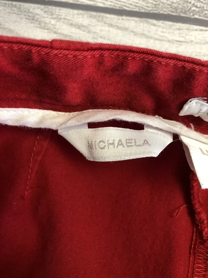 Pantalones Liz Claiborne Mujer 8 Petite Rojo Michaela Recortados Elastizados Informales Pull On Foto 4 de 4