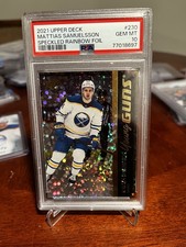 2021-22 UD Mattias Samuelsson Young Guns Gold Rainbow Foil. PSA 10 Rookie Card. rookie card picture