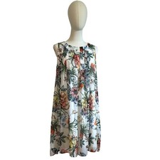 Emma & Michele Multicolor Floral Chiffon Pleated PL Mini Dress Keyhole Coquette