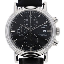 TISSOT T068427A Carson Automatic Chronograph WATCH black SS/leather AT