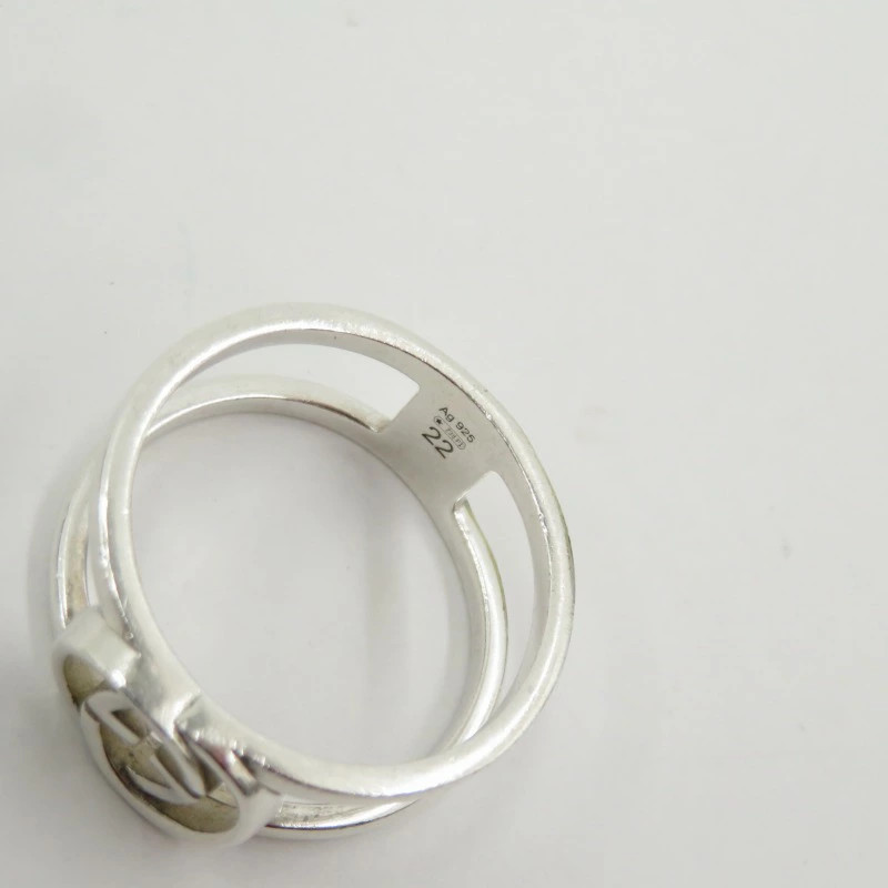 GUCCI Interlocking Wide Ring Ring Silver Size: 19… - image 5