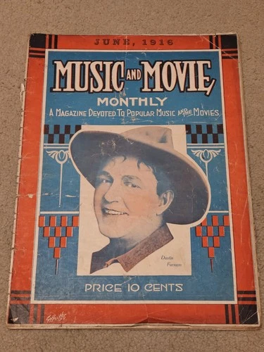 Music and Movie Monthly Magazine June 1916 Hollywood Silent Era RARE