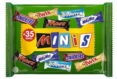 Mars Mixed Minis 710g Schokoriegel Box Twix Snickers Bounty Milky Way