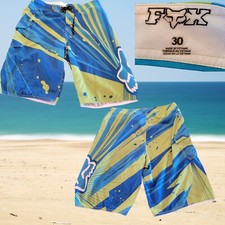 Fox Racing Size 30 Boardshorts Under Tow Neon Drip Print Mens