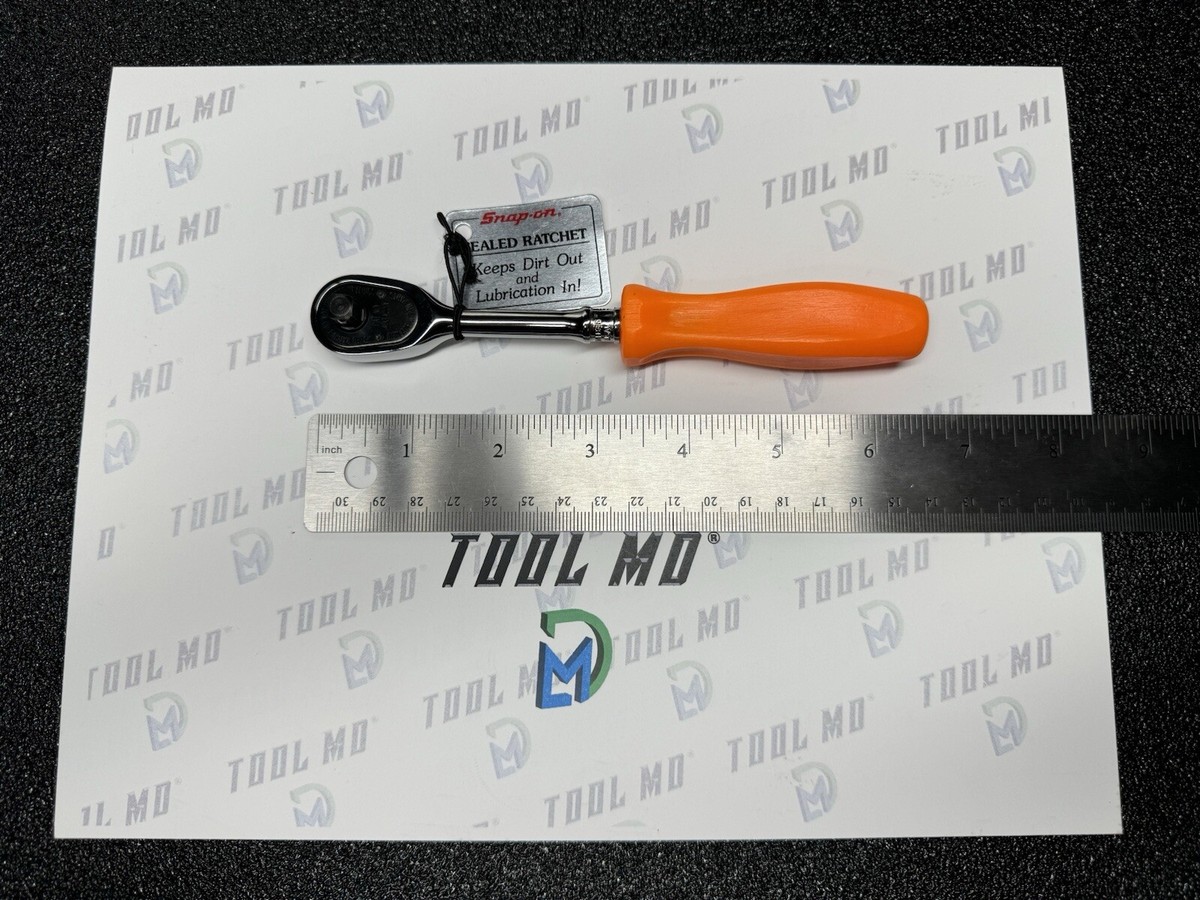 Snap on Tools Vintage 1/4 Drive Ratchet Orange Hard Long Handle