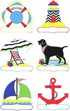 Barker Creek Double-Sided Cut-Outs, Nautical Chevron, School Accents, Bulletin B
