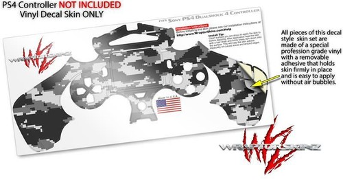 Skin für Playstation 4 Sony PS4 Controller WraptorCamo Digital Camo Grau - Bild 3 von 3