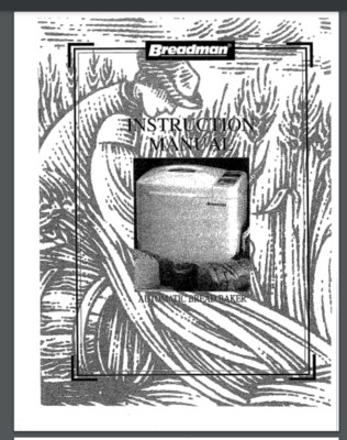 Breadman TR800 Bread Maker Machine Owner & Recipes Manual 49 pages manual only!