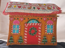 Vintage Handmade Gingerbread House Soft/Stuffed Christmas Decoration