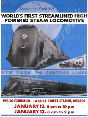 New York Central The Commodore Vanderbilt 9'' x 12'' Blechschild