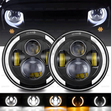 Pair 7 Inch Led Headlight Halo Angle Eye High Low For Jeep Wrangler Jk Tj Cj Lj Pair 7 Inch Led Headlight Halo Angle Eye High Low For Jeep Wrangler Jk Tj Cj Lj