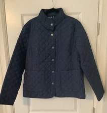 SmartPak Piper Riding Coat Snap Closure Quilted Navy - Ladies XL