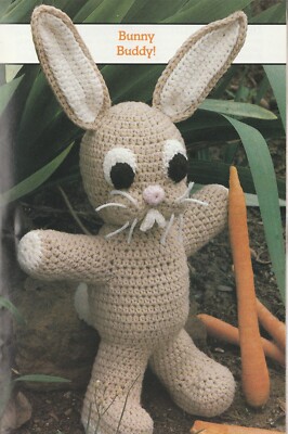 Toy Stuffed Bunny Rabbit - 18-1/2'' tall - Worsted yarn - Crochet Pattern ONLY