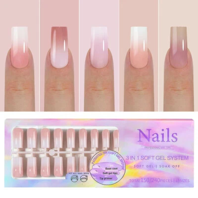 LOVENAILS 150 Square Babyboomer Press-On Tips Mix Nägel Acrylgel Nails