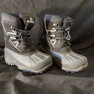 MAGELLAN Kids Boy Winter Snow Black Boots 3M Thinsulate 200g Toddler 9