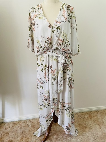 Dotti Floral Asymmetric Maxi Dress Size 