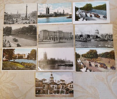 Lot von 10 alten Original Postkarten - London
