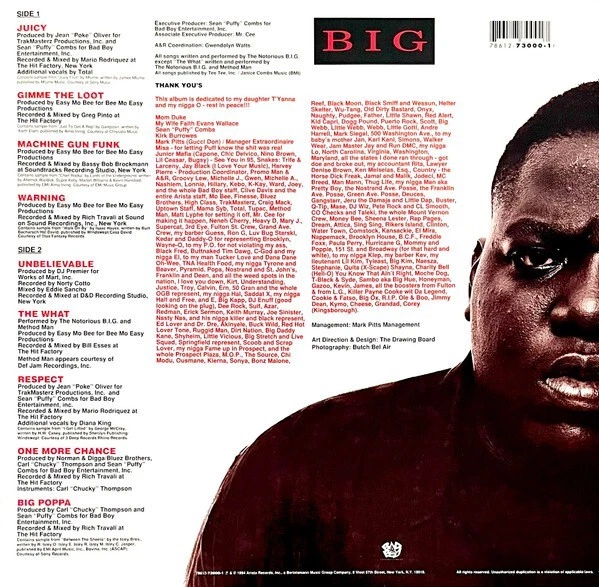 The Notorious B.I.G. / Ready To Die 1994 US LP Bad Boy Entertainment 78612730001 - Image 2 of 4
