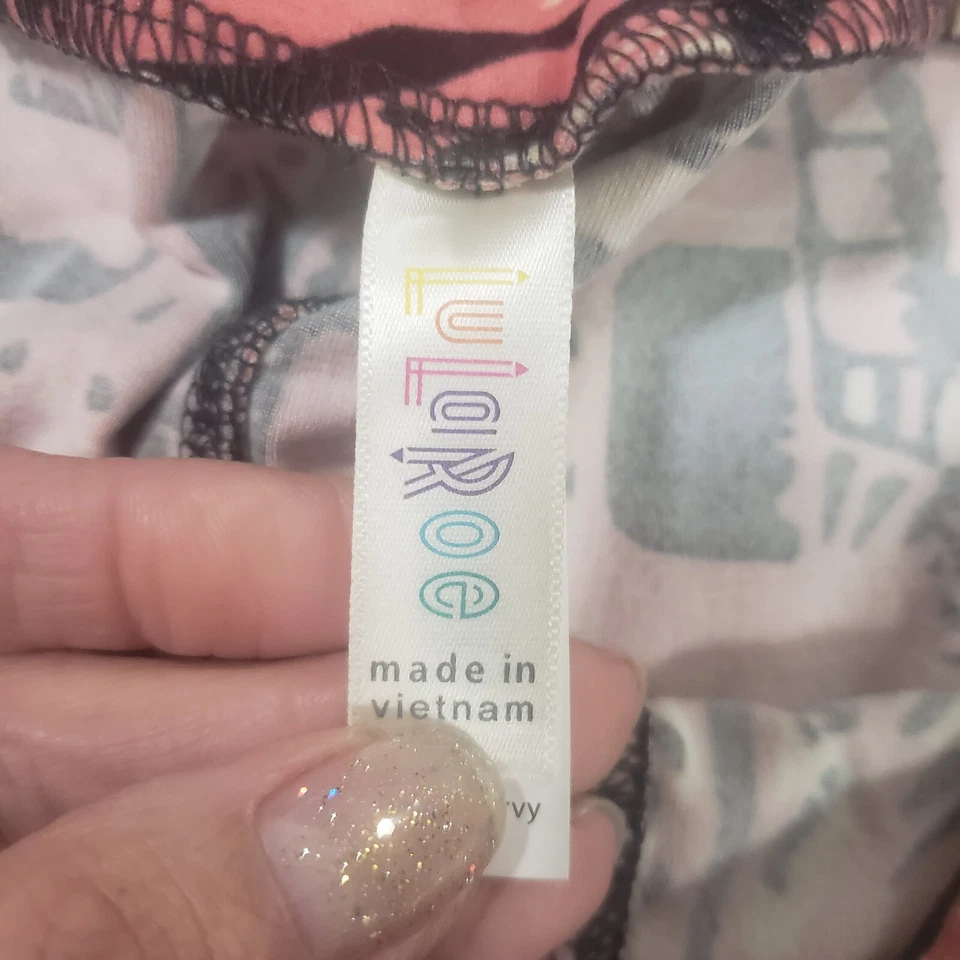 LuLaRoe 高大曲线打底裤女式粉色弹性腰部弹力部落 — 第 4/4 张图片