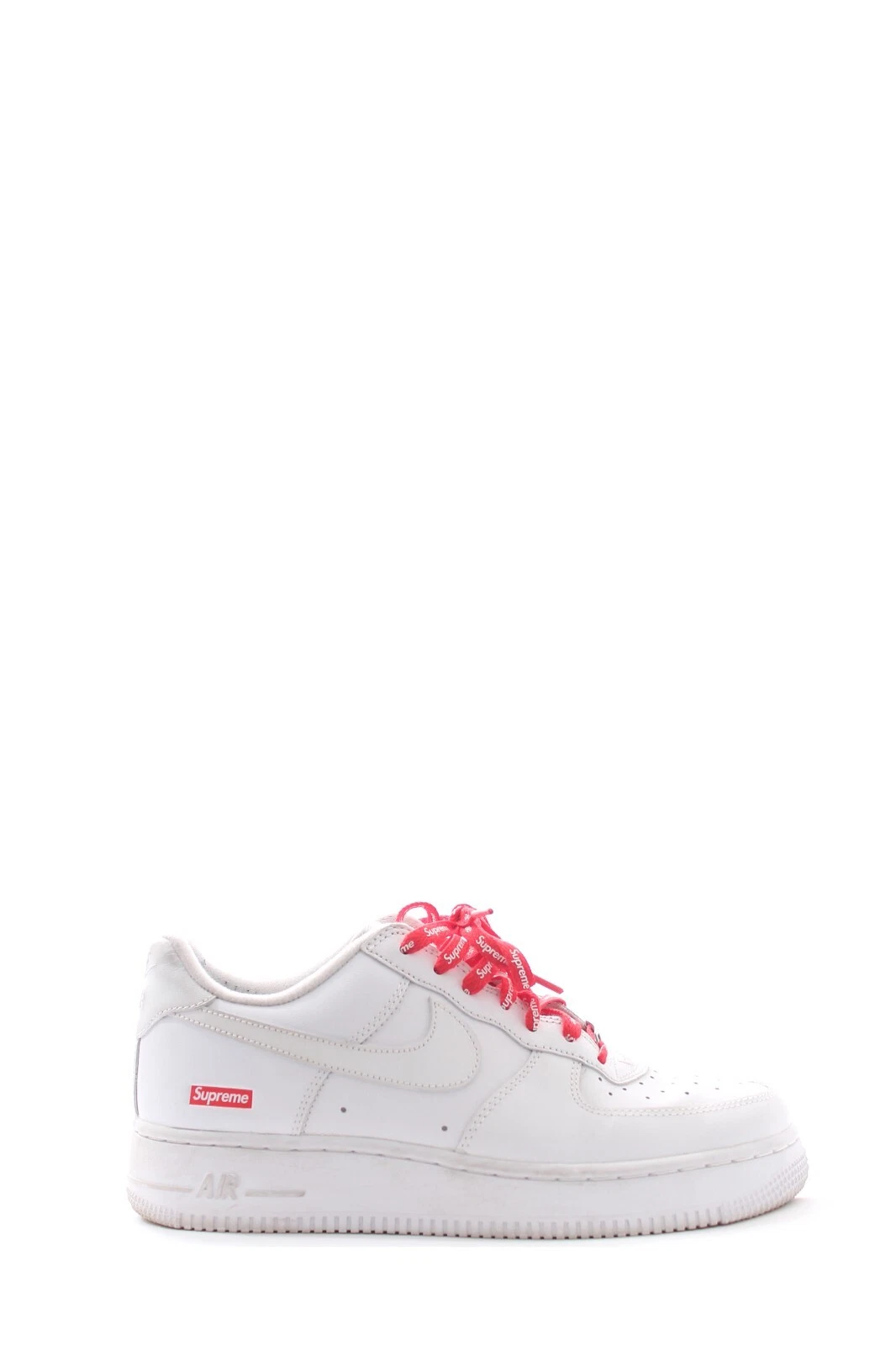Nike x Supreme Air Force 1 Mini Box Logo Leather Sneakers / White