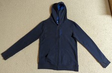 All In Motion Boys Large Blue Cotton Blend Zip Up Hooded Sweatshirt 24