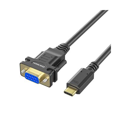 USB-C to Serial Adapter, 6FT RS232 DB9 Female Converter Cable, FTDI Chip, Com...