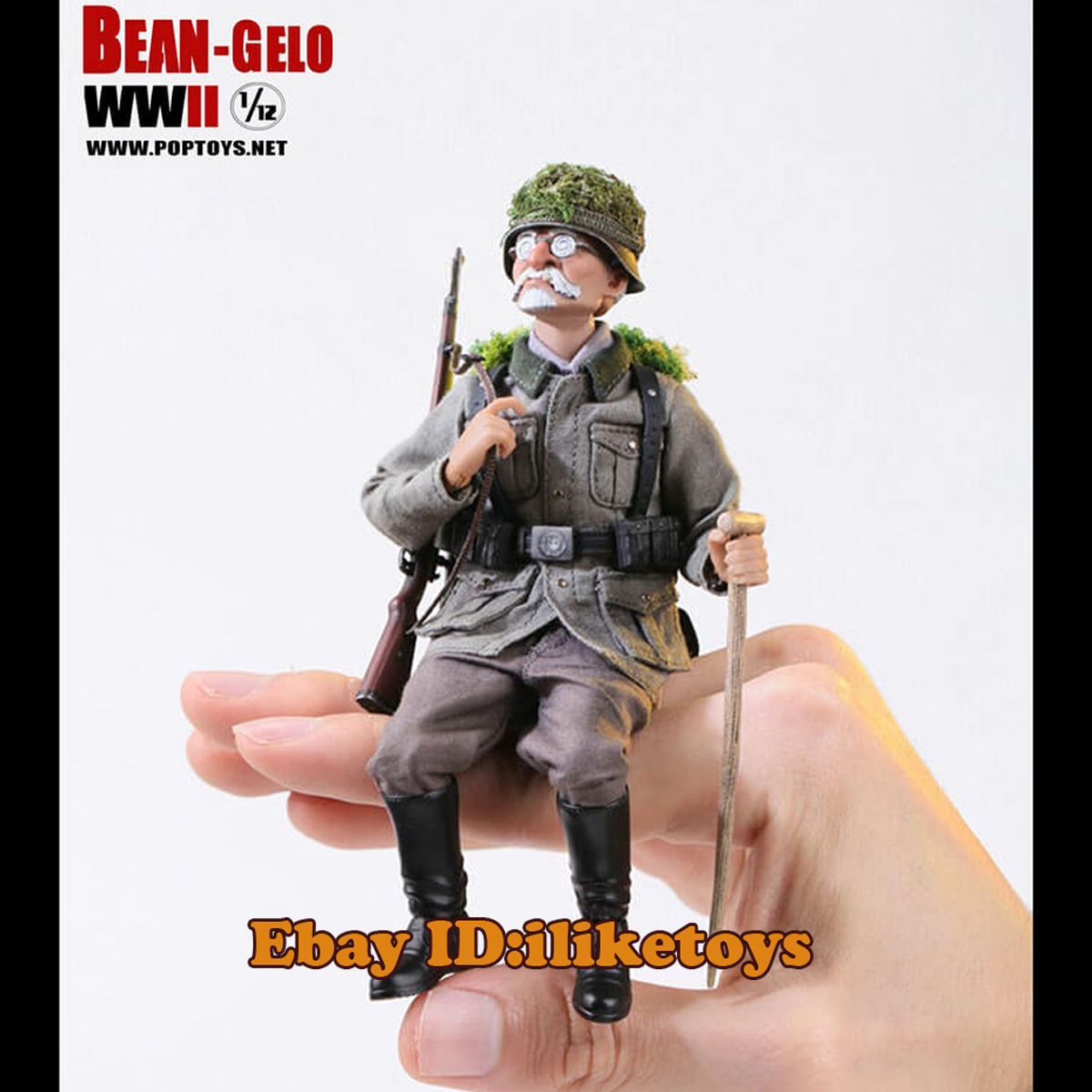POPTOYS BEAN GELO WWII Weber Sniper Old Man Soldier 1/12