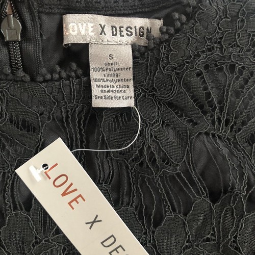 NWT Black Illusion Lace Midi Sheath Dress Small Whimsy Goth Crochet Hem/Cuffs - Picture 3 of 12