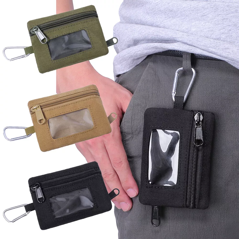 Men Tactical Card Wallet Small EDC Pouch Coin Purse Key Organizer Belt Waist Bag