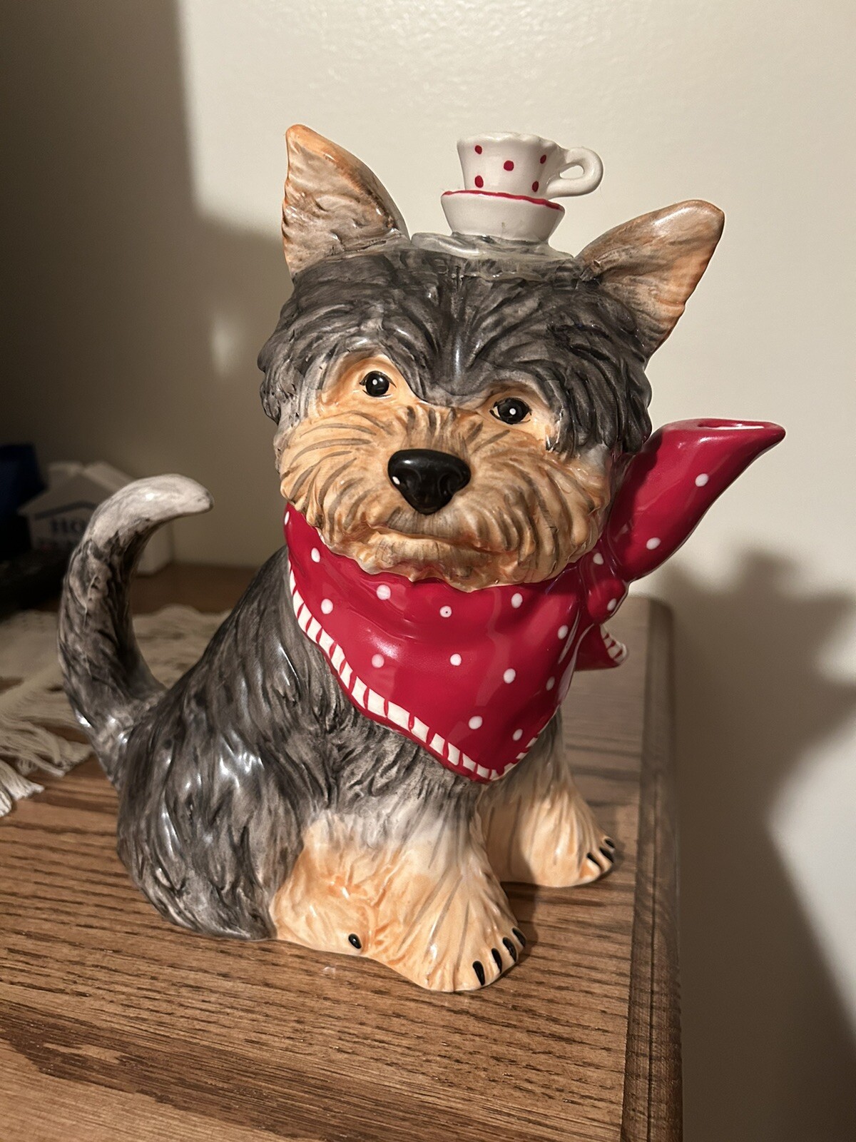 Blue Sky Clayworks Ruby Red Dog Teapot Yorkie Terrier eBay