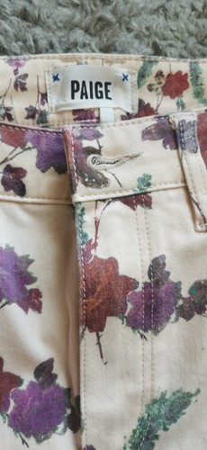 Paige Skyline Jeans straight trousers Floral Print L 27 Ankle Summer Straight - Picture 3 of 8