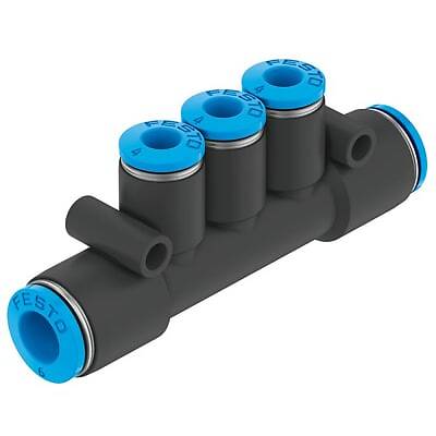 1pc FESTO CORPORATON QST3-6-4 Multi-Connector/Distributor, air, 4 outputs, 6mm