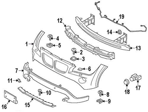 BMW 51117345030 GENUINE OEM BUMPER COVER