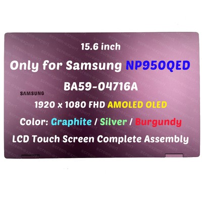 for Samsung Galaxy Book2 Pro360 NP950QED-KH1HK OLED LCD Top Assembly Burgundy A+