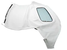Fits Volkswagen Cabrio 2001-02 Soft Top & Heated Glass Window Haartz White Vinyl