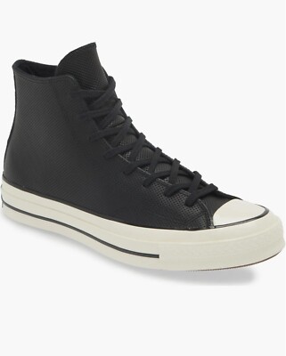 ⭐Converse Chuck 70 Hi Size 6 Men Shoes Black Leather Premium Sneakers A08637C ⭐Converse Chuck 70 Hi Size 6 Men Shoes Black Leather  main image 2