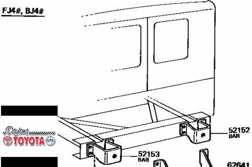 Par de parachoques trasero OEM TOYOTA LAND CRUISER Y FJ40 BJ40 FJ42 1970-1984 CANTIDAD 2 Foto 2 de 3