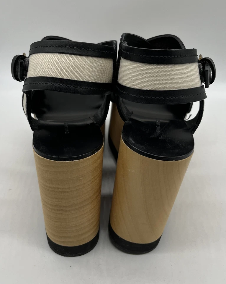 Isabel Marant 'Zlova' слинга черный/белый кожи/ткани платформе сандалии sz39 - Изображение 4 из 4