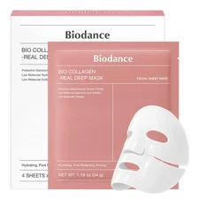 Bio-Collagen Real Deep Mask, Hydrating Overnight Hydrogel Mask, Pore Minimizing,