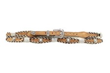 Genuine Leather Scalloped Hatband with Silver Star Conchos, 27" x 3/8"