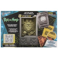Exquisite Gaming Digiplate Starter Pack Rick Morty 3 Metal Cards Phone Stand