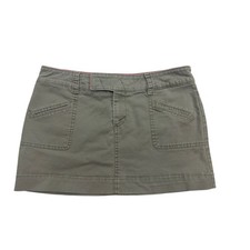 American Eagle Size 8 olive green utility mini cargo skirt front patch pockets
