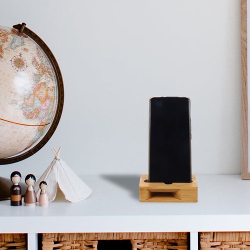 Bamboo Phone Holder Wood Stand Mobile Desktop Office Sound Amplifier Speaker - 第 8/12 張圖片