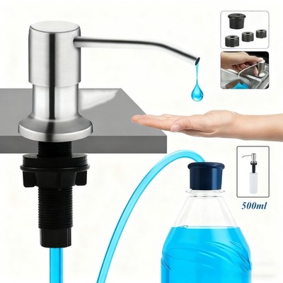 Kitchen Sink Soap Dispenser 47'' Extension Tube Kit Pump Brushed Nickel