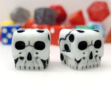 Skull-Shaped Dice Pair – Set of 2 D6 Dice for RPG, DnD, and Tabletop Games