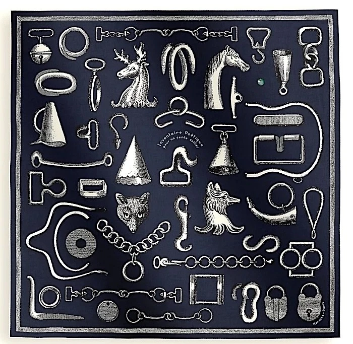 HERMÈS Scialle Hermes sciarpa inventario poetica stola cashmere seta originale nuovo carre 140