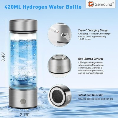 Hydrogen Water Bottle, Portable Hydrohealth Hydrogen Water Bottle