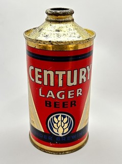 CONE TOP BEER CAN CENTURY LAGER TRINIDAD COLORADO IRTP RARE CONCAVE BASE