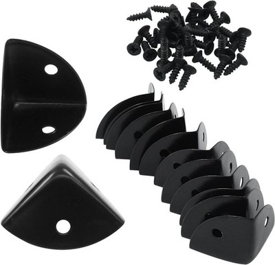 12pcs Black Metal Corner Protectors 1'' Edge Guards with Screws for Furniture