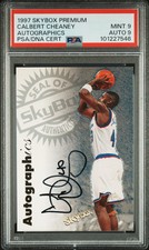 1997 SKYBOX PREMIUM AUTOGRAPHICS CALBERT CHEANEY PSA 9 AUTO 9
